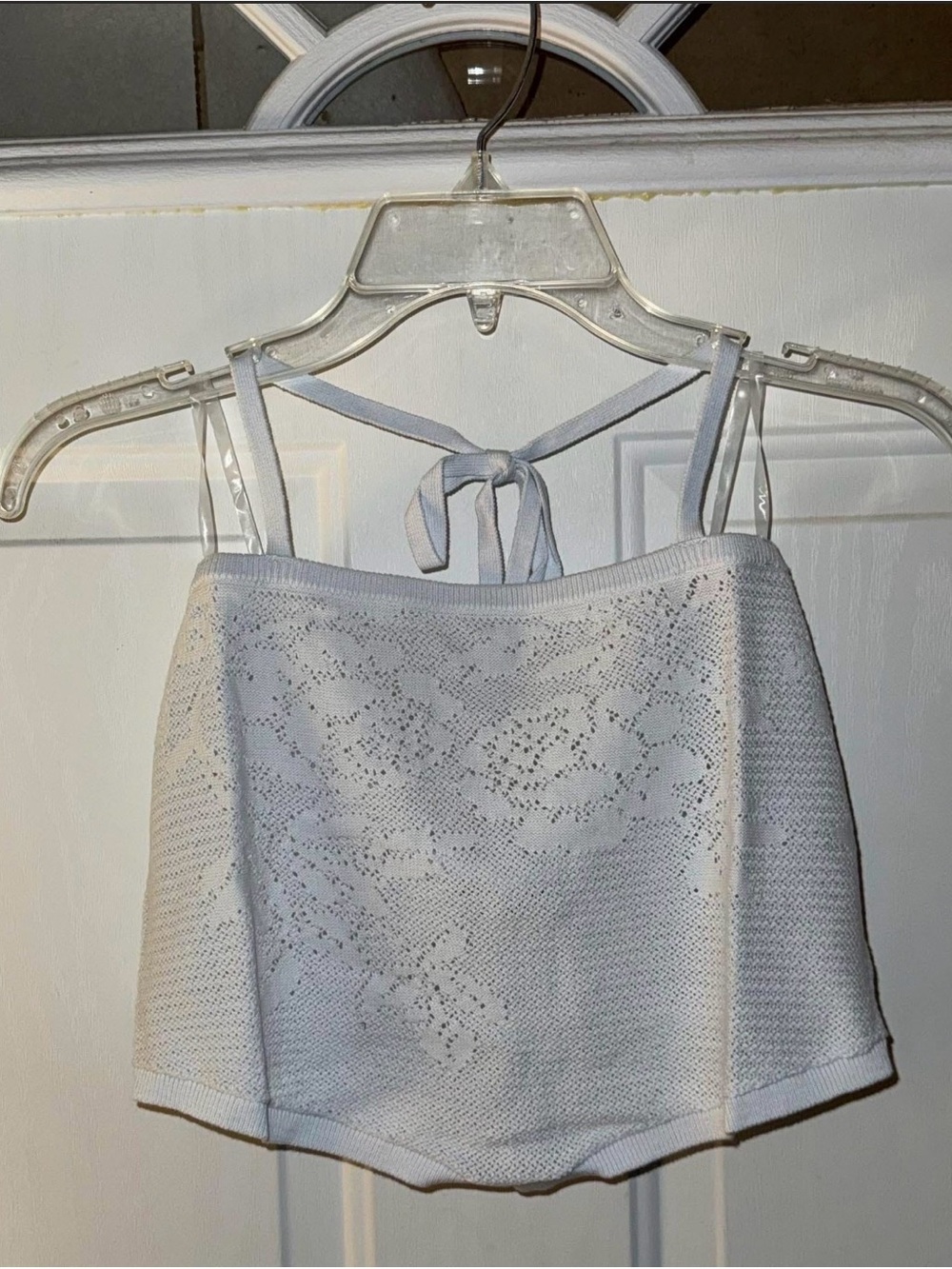 Wild Fable Top White Crochet Halter Crop Top - Lightweight Women's Summer Top